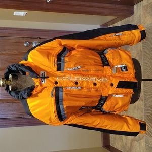 Women's Coldwave Winter Snowmobile Jacket Sz M Orange and Black Used